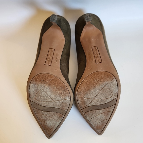 Christian Siriano Heels Olive Green,  Suede Heels, Size 9.5 - Picture 6 of 11